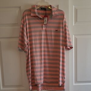 Southern Marsh Pink and Gray Polo Shirt